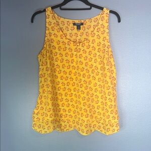Old NavyKeyhole Yellow Floral Blouse